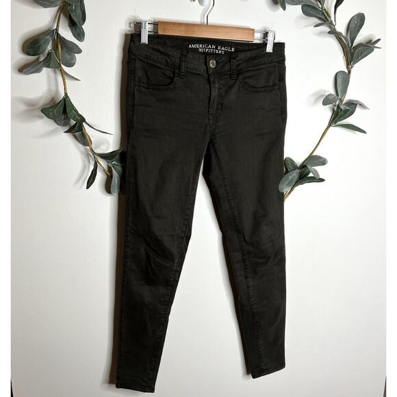 American Eagle Green Sateen Jeggings LAST CALL - Picture 1 of 7